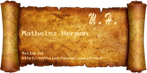 Matheisz Herman névjegykártya